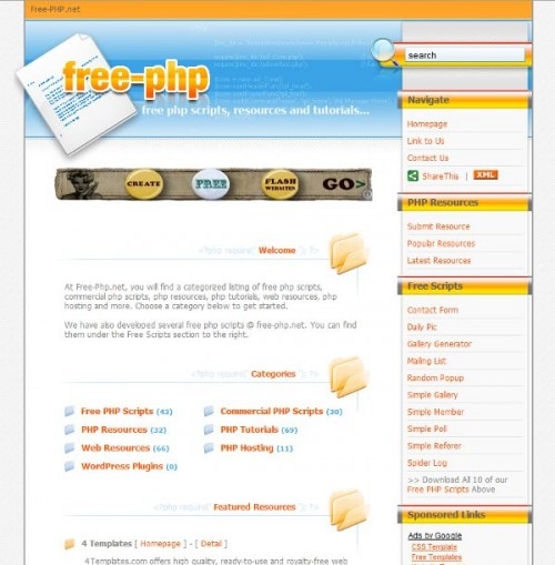 10个免费的PHP脚本资源下载网站推荐