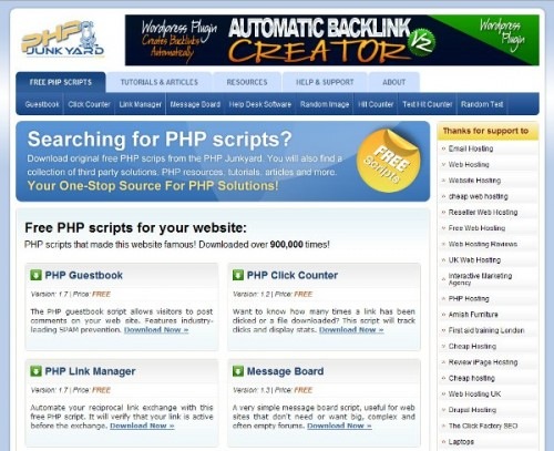 10个免费的PHP脚本资源下载网站推荐