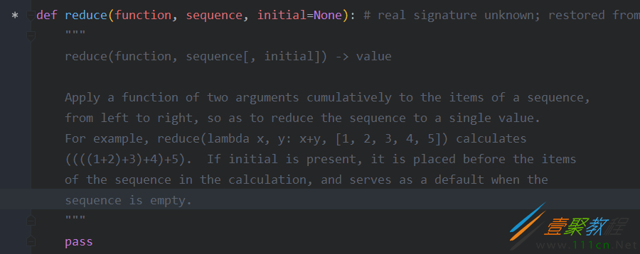 Python reduce函数作用及实例代码解析